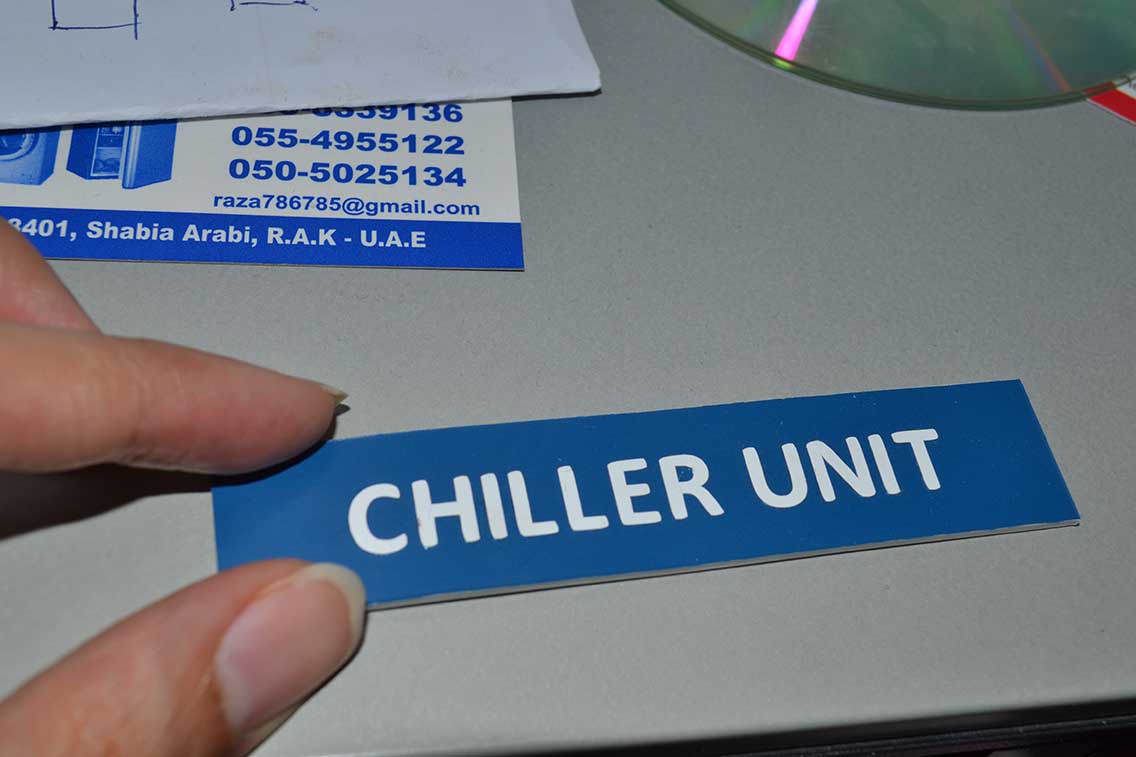 Chiller Unit-Small Sign-Ducting Sign-Chiller Sign-Small Sign Boards-Sign Art Advertising-RAK